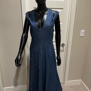 Anthropologie Cotton Denim Dress with Studs